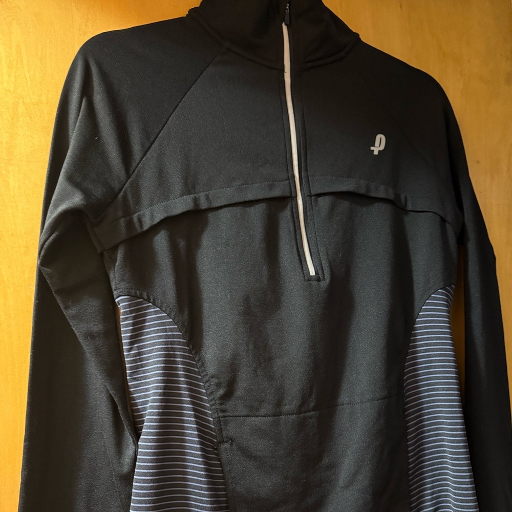 Women’s Penn Black and Gray Quarter-Zip Jacket